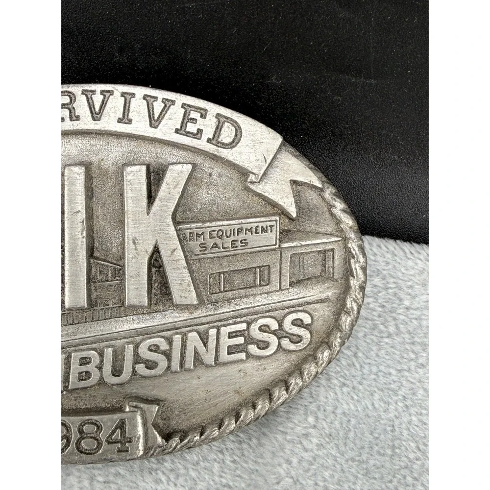 Vintage Iowa Premium & Specialty Co Belt Buckle Silver PIK Agribusiness 1984